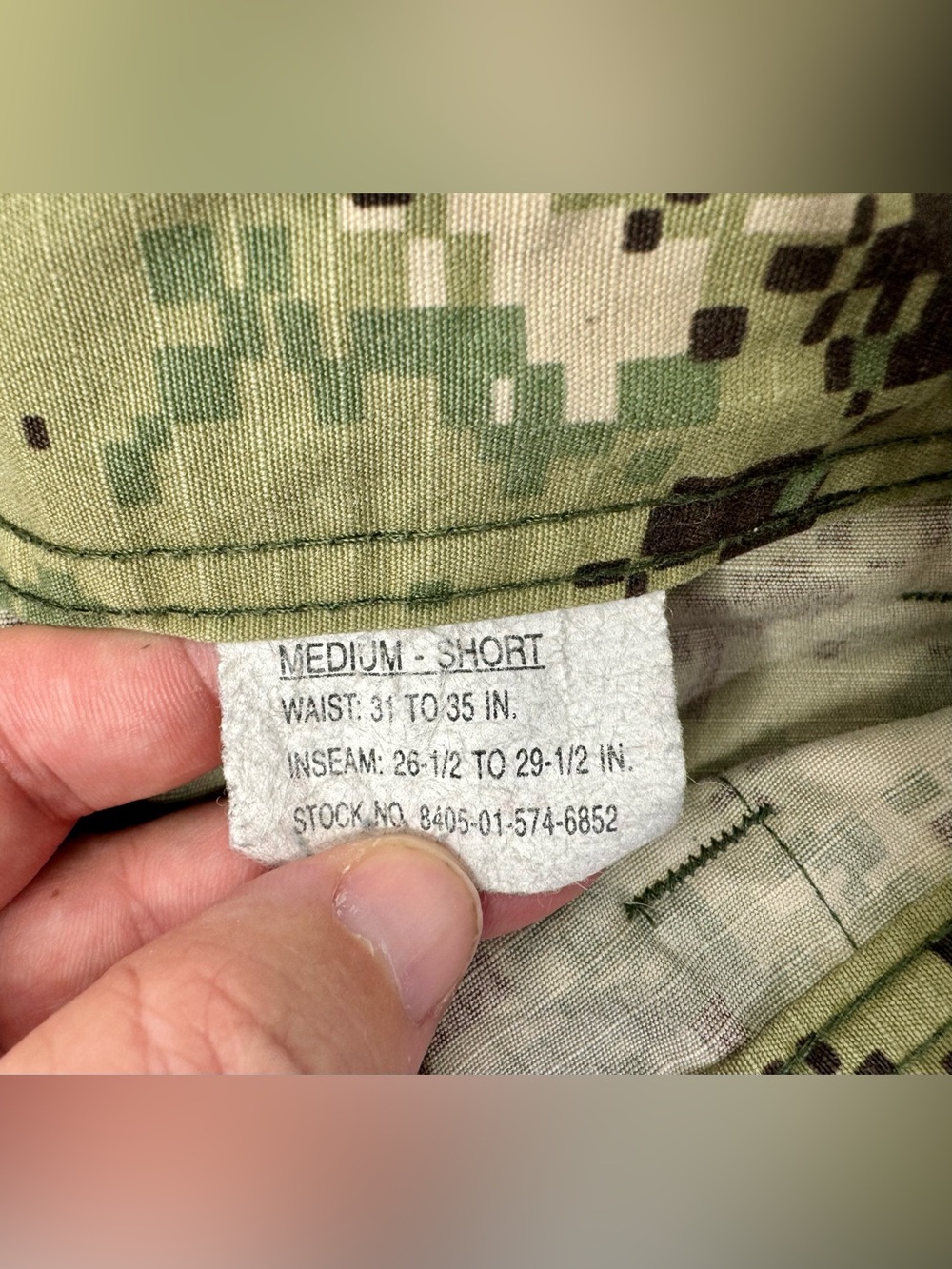 US Navy Pants Mens Medium Short Green NWU Type III Camo Cargo Seals Work Uniform - Picture 4 of 10